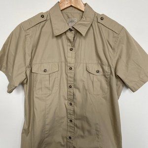 Women's Cotton Poplin Field Short Sleeve Shirt L